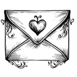Verzierter Liebesbriefumschlag mit Herzsiegel