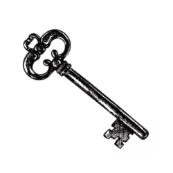 Antiker Dietrich mit verziertem Kopf