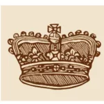 Verzierte braune Krone mit floralen Details