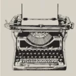 Vintage-Schreibmaschine mit leerem Papier, bereit zum Schreiben.